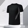 Men Swimsuit O-Neck Short Sleeve Mid-rise Swimming Suit Printing Slim Fit T-shirt Swimming Trucks Set Beachwear 3