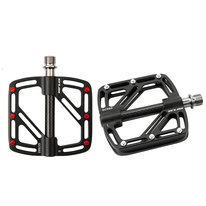 

GUB 1Set Carbon Fiber Bike Pedal 3 Sealed Bearing Ultralight Bicycle Platform Pedals Non-Slip Widen Bike Accessories Black