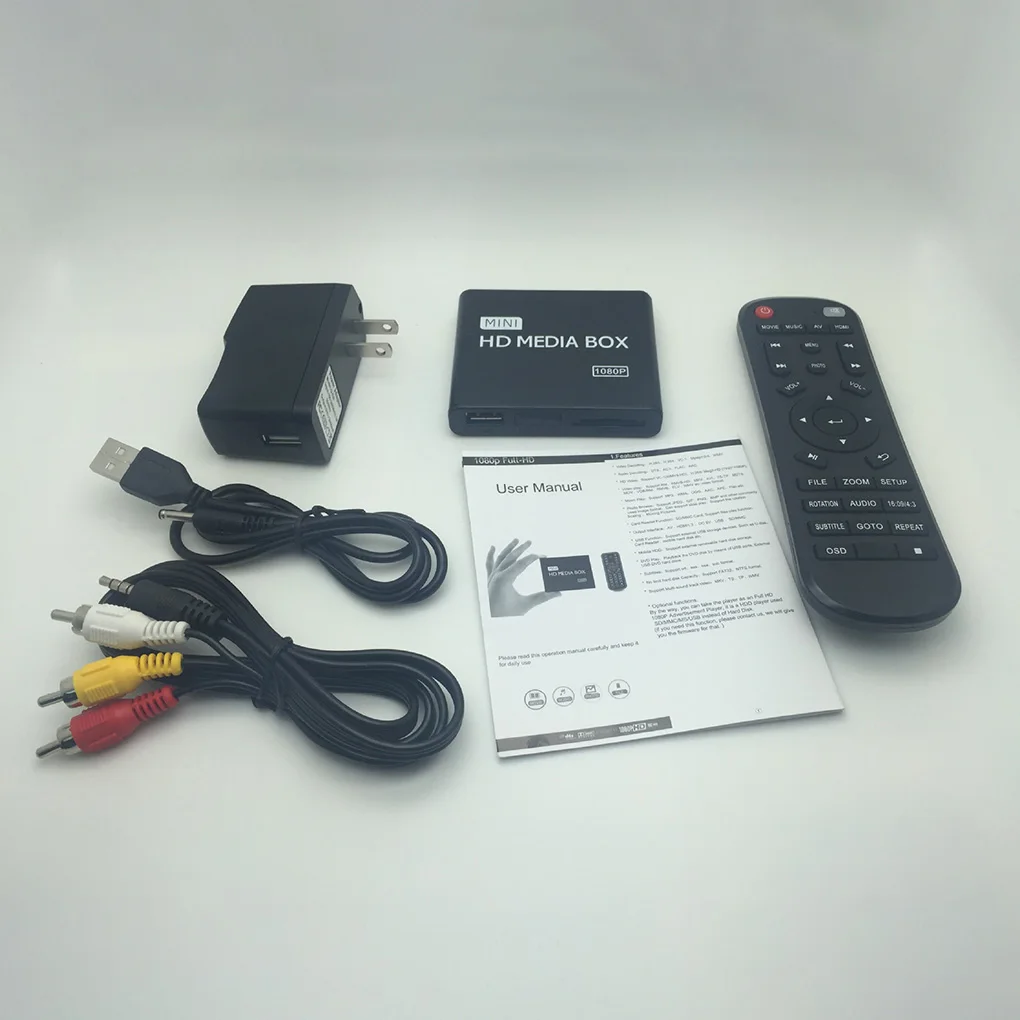 

HD 1080P External Media Player SD Media Box Car USB Drive Multimedia Player 50-60Hz US Plug