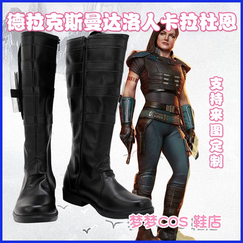 Mandalorian Carasinchia Dune Cosplay Costume Scarpe Stivali Fatti A Mano In Ecopelle
