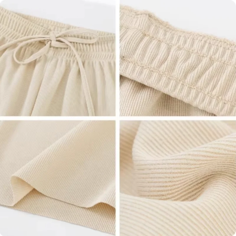 Popular ice silk threaded wide-leg pants for women summer thin high-waist draped new straight casual sun protection pants