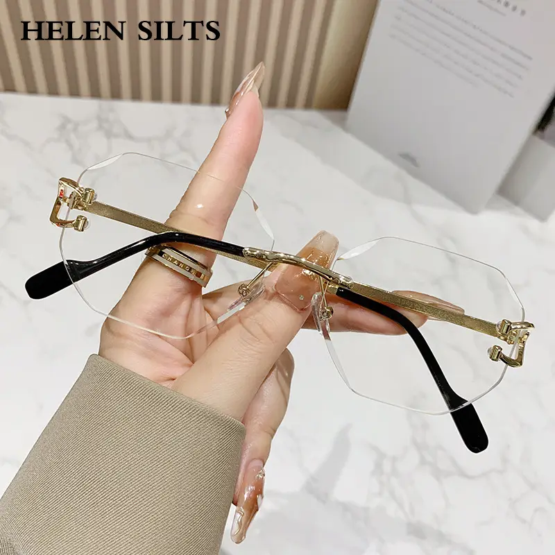 y2k Rimless Irregular Square Sunglasses Women Luxury Brand Design Vintage Punk Popular Metal  Men Sun Glasses UV400 - Image 6