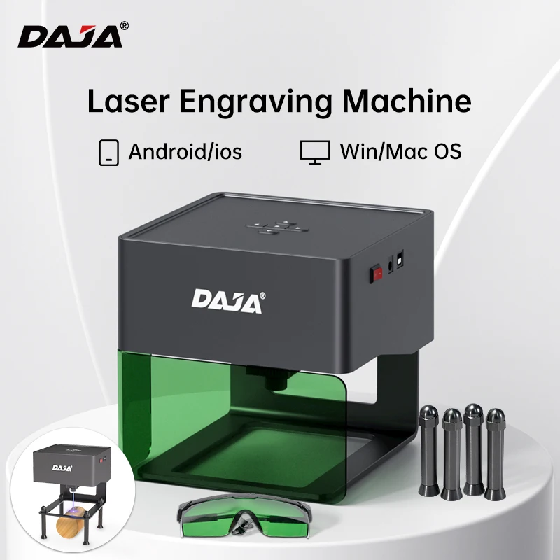 

DAJA Mini Portable Laser Engraver Diy Bluetooth Machine Painted Dog Tag Paper Leather Wooden Plastic Logo CNC Machine