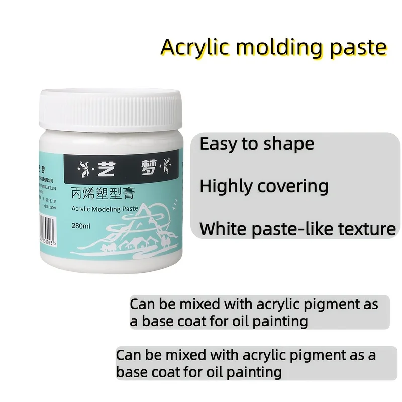 Близький план текстурованої акрилової пасти, що сохне на полотні