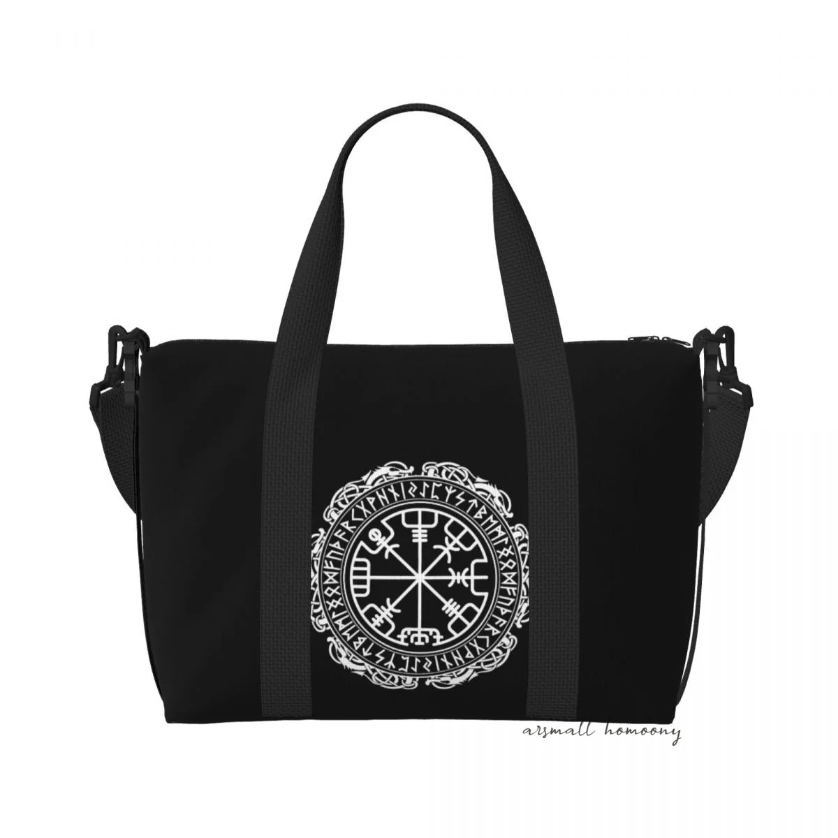 

Туристическая сумка с символом викинга в скандинавском кельтском стиле, персонализированные дорожные сумки с ремешком через плечо, женская спортивная сумка для ночевки в тренажерном зале