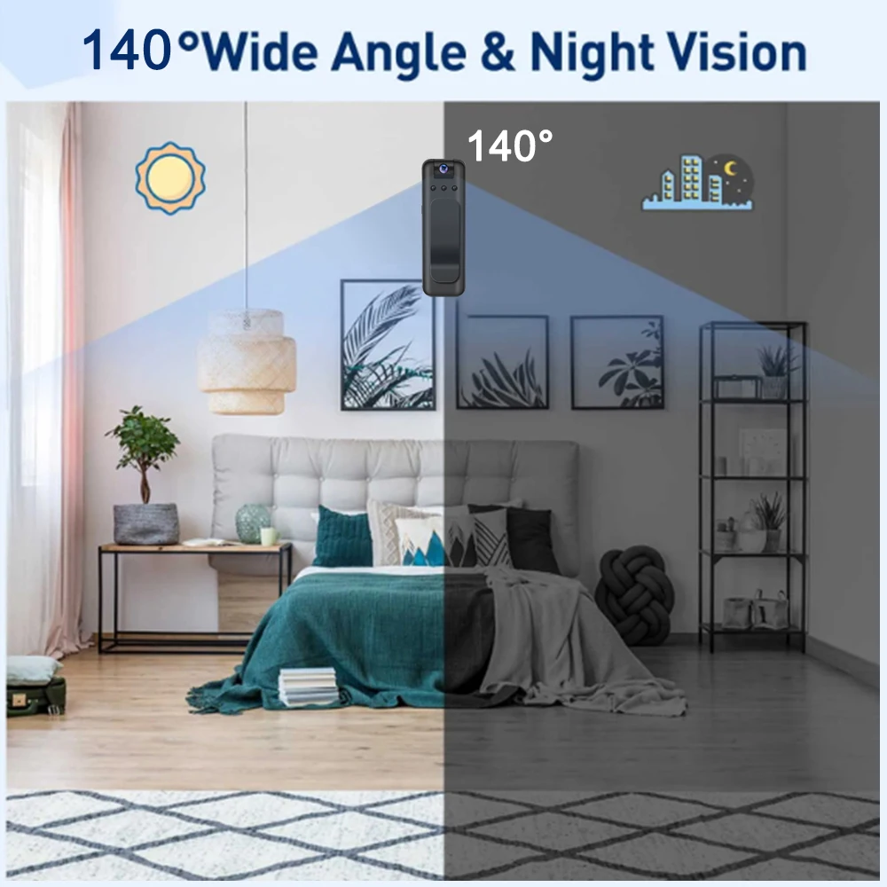 1080P HD Mini Camera Portable Digital Video Recorder BodyCam 180 Degree Rotating Infrared Night Vision Sports DV Camcorder 2025