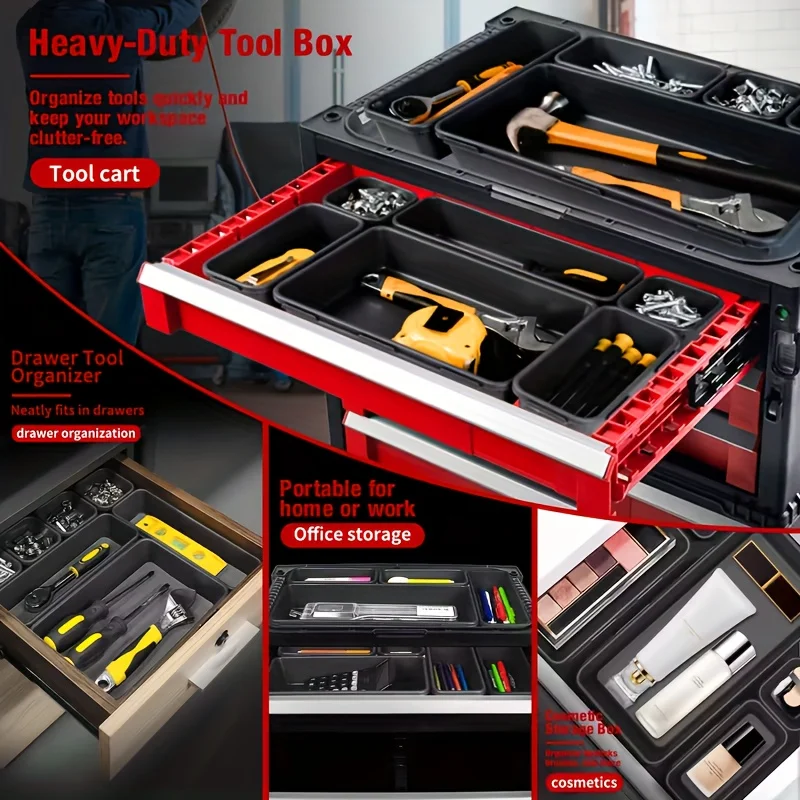 36-Piece Customizable Desk Drawer Organizer Set with Interlocking Trays