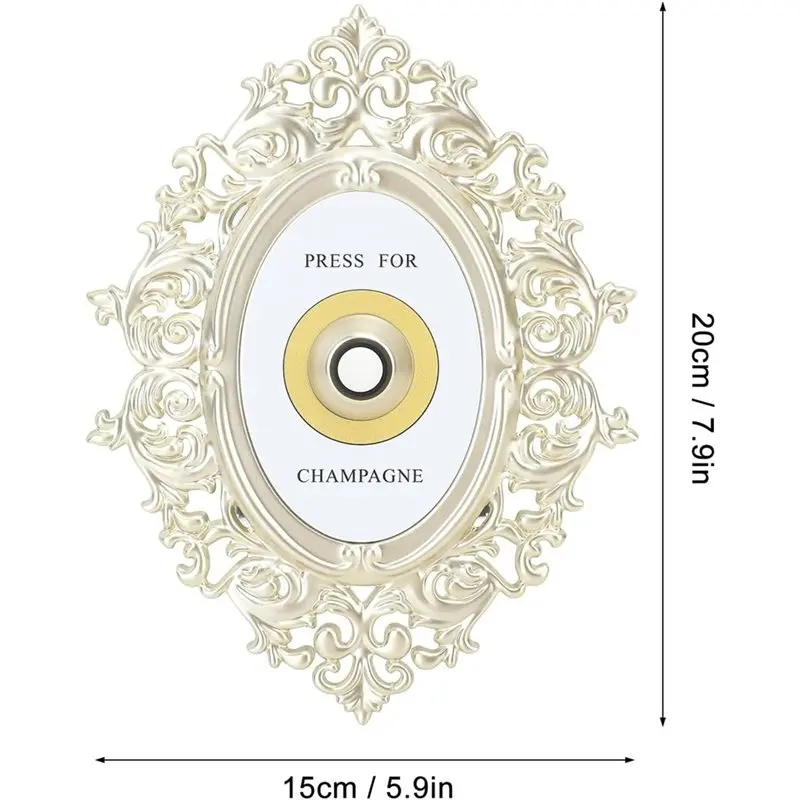 ABKO-유럽풍 빈티지 장식 도어벨, 버튼 샴페인 테마 장식 플라크 (도어벨 장)