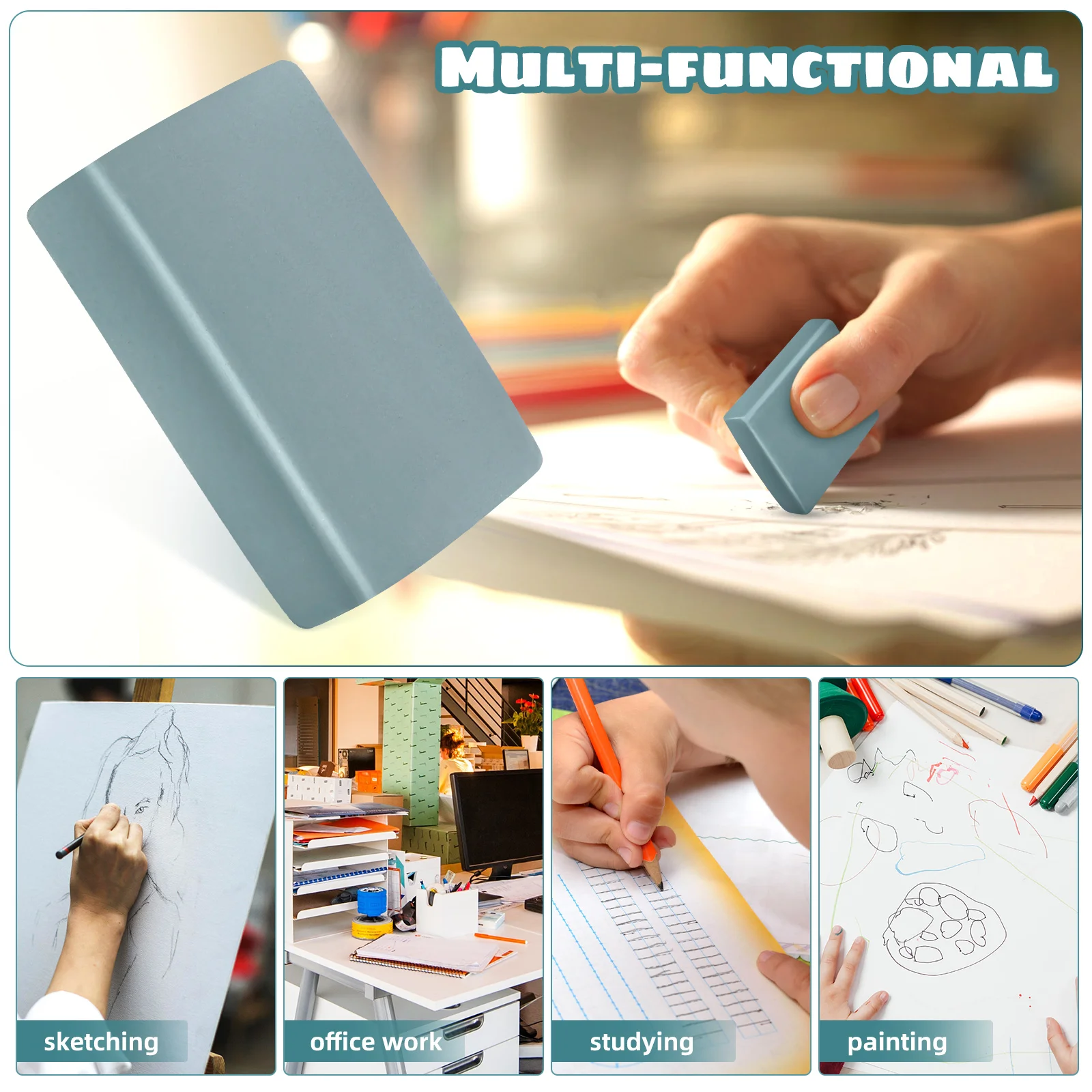 12Pcs Eraser Kneaded Moldable Erasers Drawing Art Correcting Kneading Eraser Plastic Sketching Plasticine Painting supply