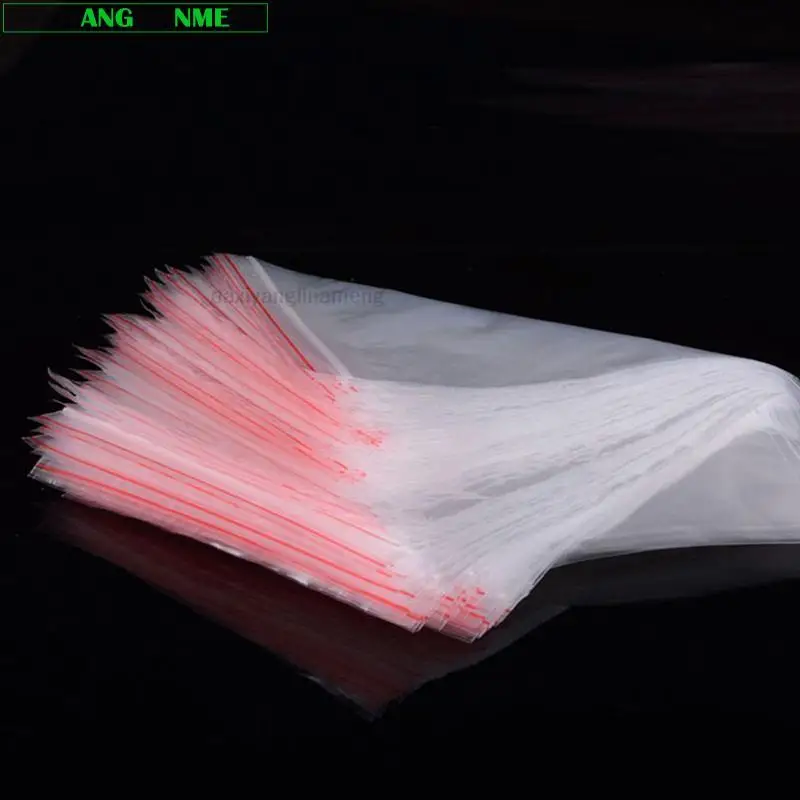 Plastic Zip Lock Bags 100pcs High Clear Small Jewelry Zip-lock Bag Reclosable Nail Powder Hardware Bracelets Beads Spice Trial Pouches