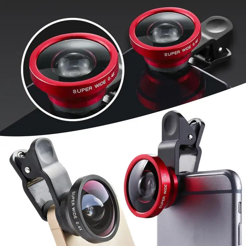 

Phone Camera Lens 0.4X Portable Phone Lens Excellent Light Transmission Clip Cell Phone Lens Compatible With Phones & Tablets