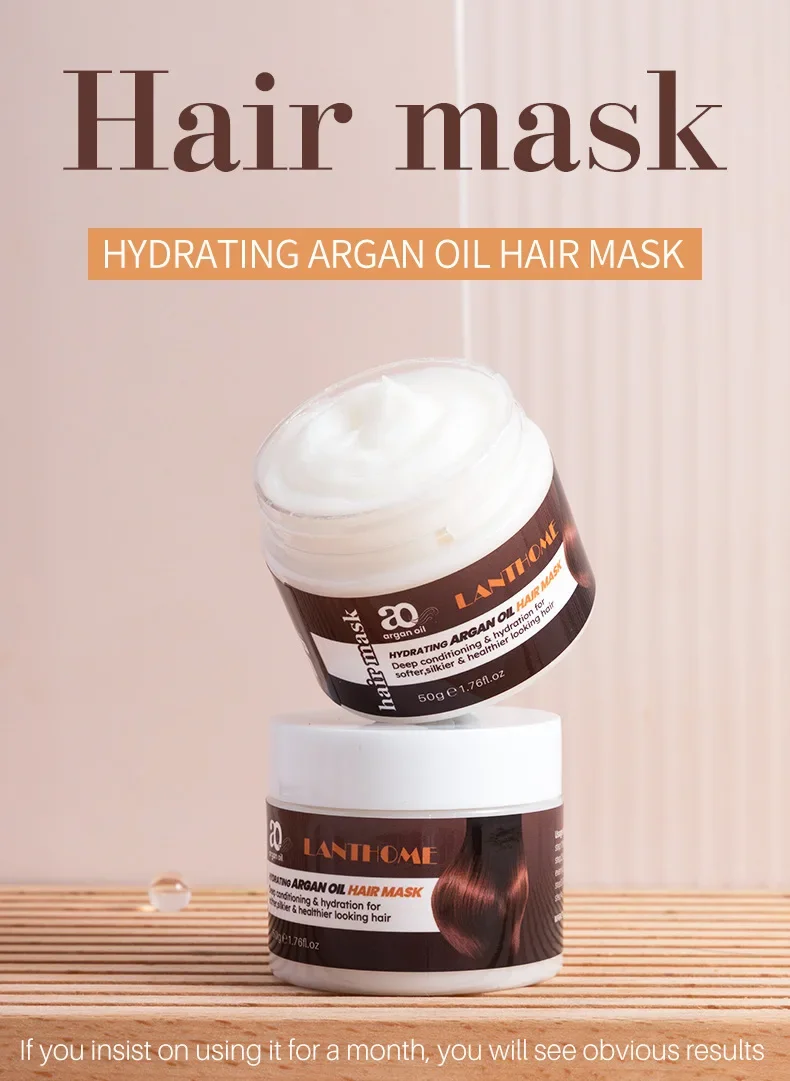 Argan Oil Hair Mask Inverted Film Nutrition Full Moisture Free Steam Treatment Cream Hair Conditioner Smooth Ironing
