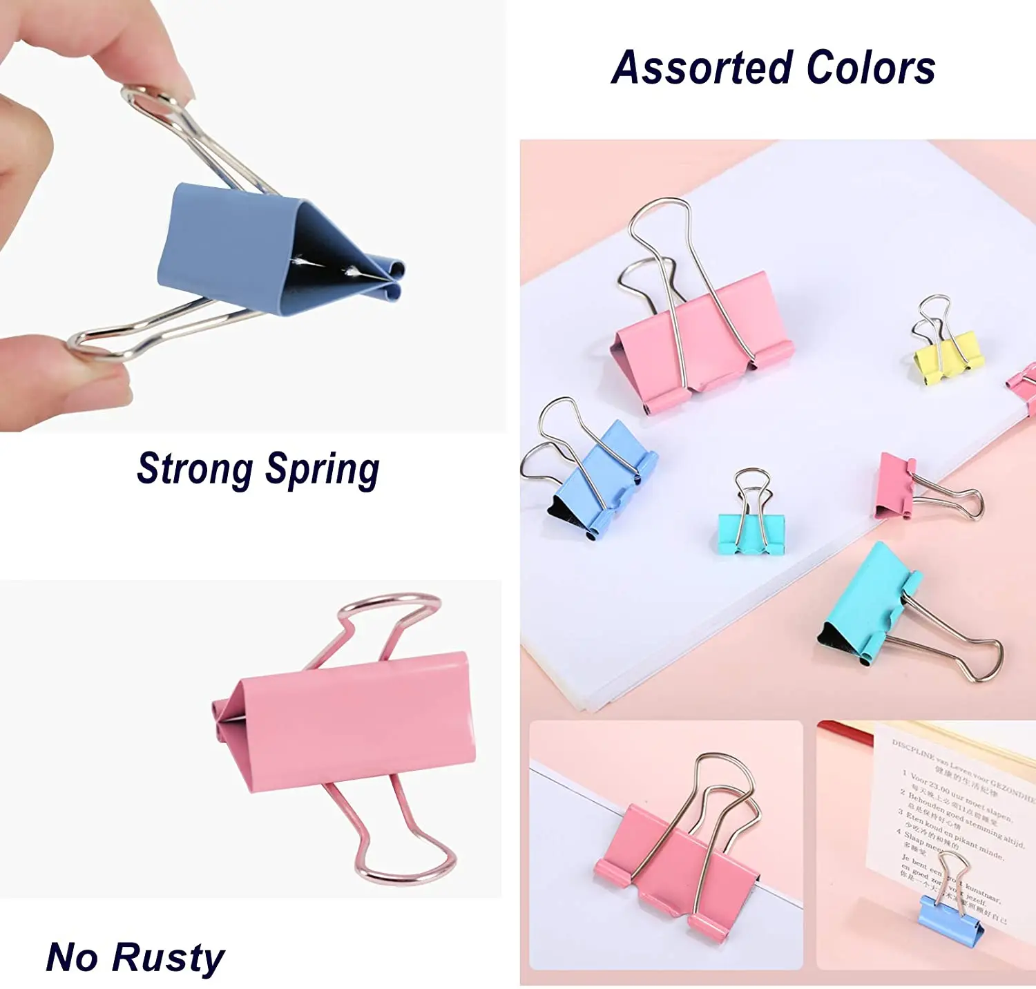 Metal Binder Paper Clips 25MM 32MM 10/5pcs for books Stationery School Office Supplies binder clips
