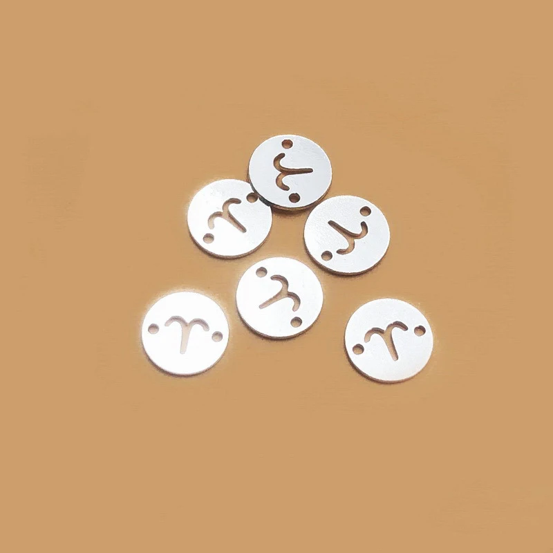 925er Sterlingsilber runde Scheibe mit zwölf Sternbildern, 2 Löchern, 0,5 mm dick, hohl geschnitzter Anhänger mit 12 Sternzeichen – Detail 19