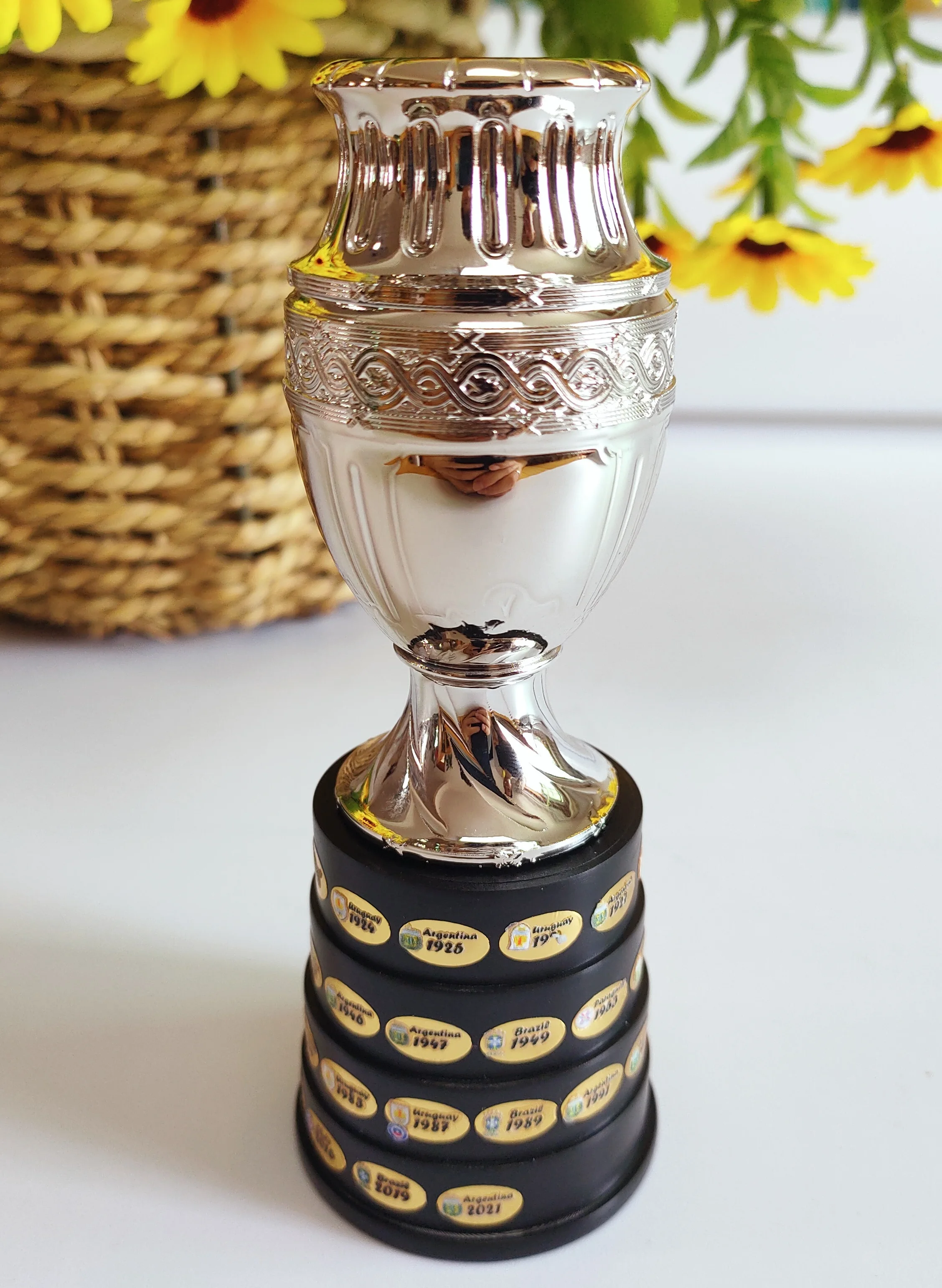 라 리가 슈퍼 컵 트로피 10 cm 높이 Supercopa de espaa a 트로피 컵 Copa de Campeones 트로피 컵 축구 기념품