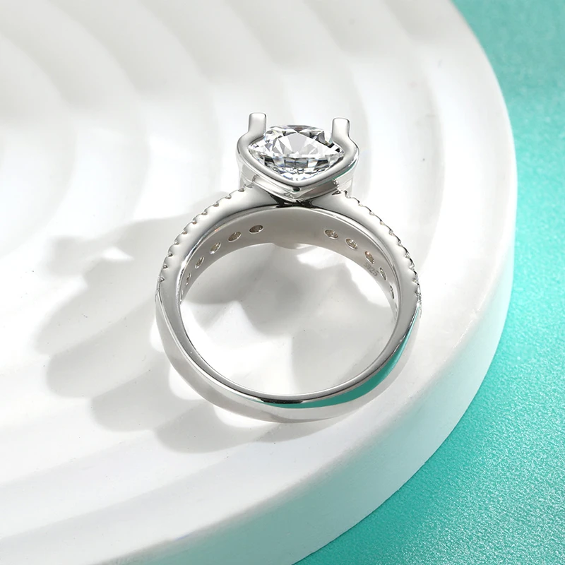GRA 2-5ct Moissanite Wedding Ring D Color Luxury Three Row Square Diamond Ring Real 925 Sterling Silver Fine Jewelry for Women 5