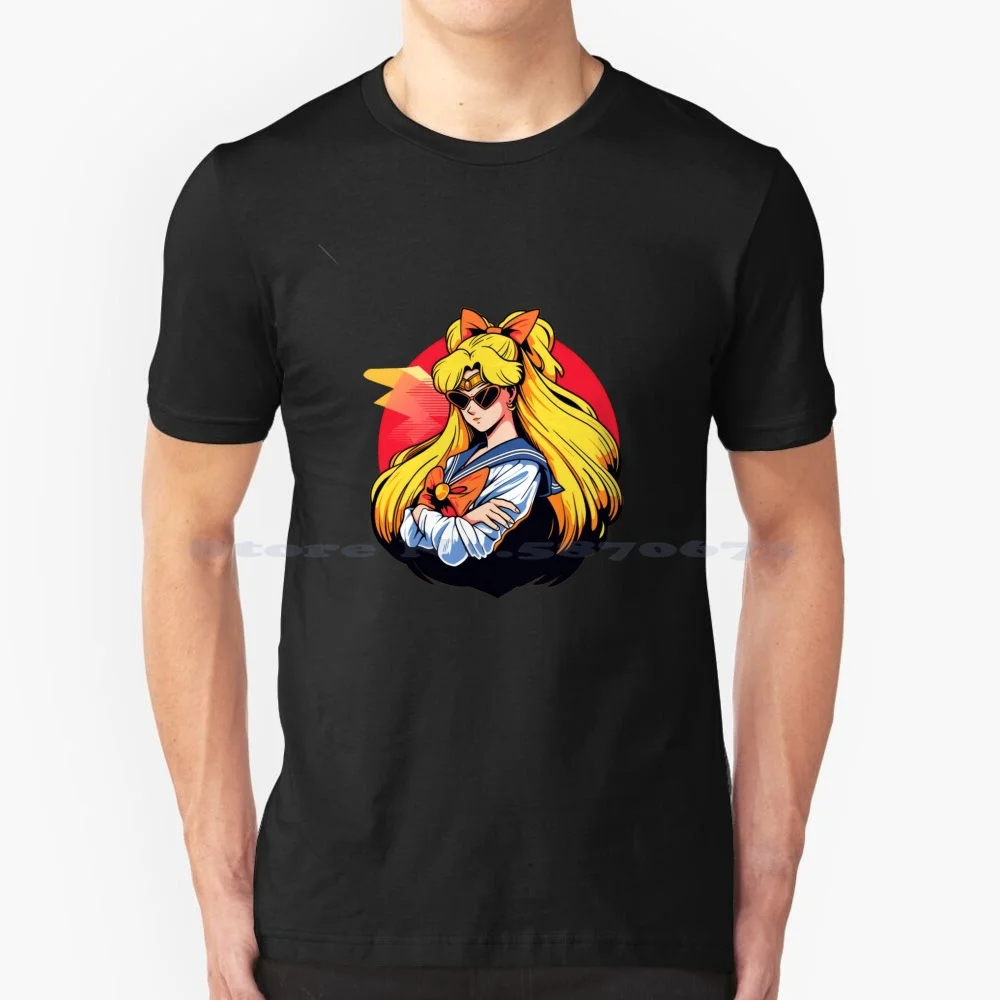 Sailor Venus Maglietta Retrò Anni '90 100% Cotone Tee Sailor Venus Sailor Mars Anime Manga Anni '90 Classic Retro Synthwave Estetica
