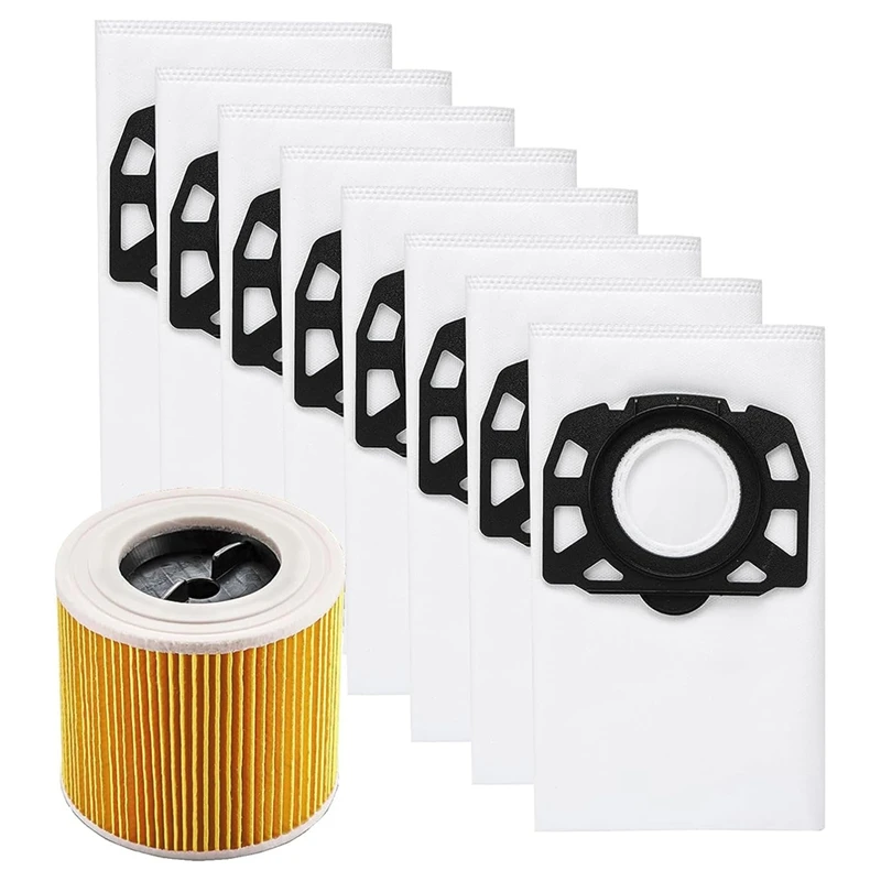5 Sacchetti Polvere Riutilizzabili Per Aspirapolvere KFI 357, KA 40, WD2 Plus, WD3, SE4002 E Compatibili