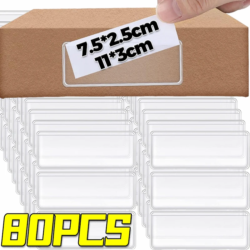 Clear Self-Adhesive Label Holders for Office and DIY Organization