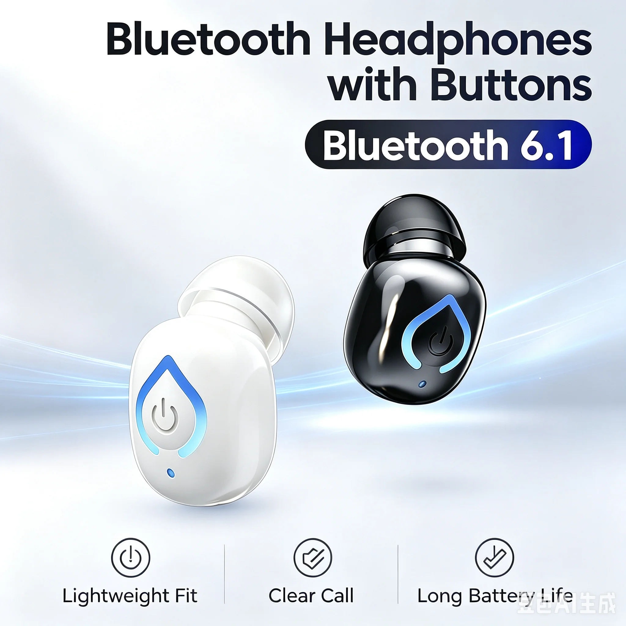 Compact Wireless Bluetooth Earbud with Noise Reduction & Fast Charging