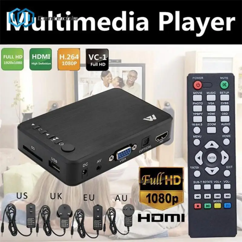 

Media Player 1080P USB External Hdd Media Player With VGA SD Support MKV H.264 RMVB WMV Media Player for car HDDK6