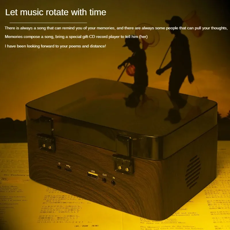 Vintage Multifunctional CD Player with High Fidelity Sound Quality Portable Charging CD Discs Listening To Albums Gifts Hot Sale