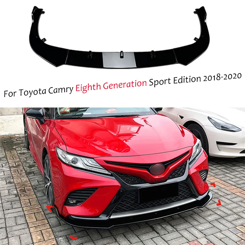 

lower Front Bumper chin Lip Spoiler Diffuser Splitters Kit Guard For Toyota Camry 8th Eighth Generation Sport Edition 18-20