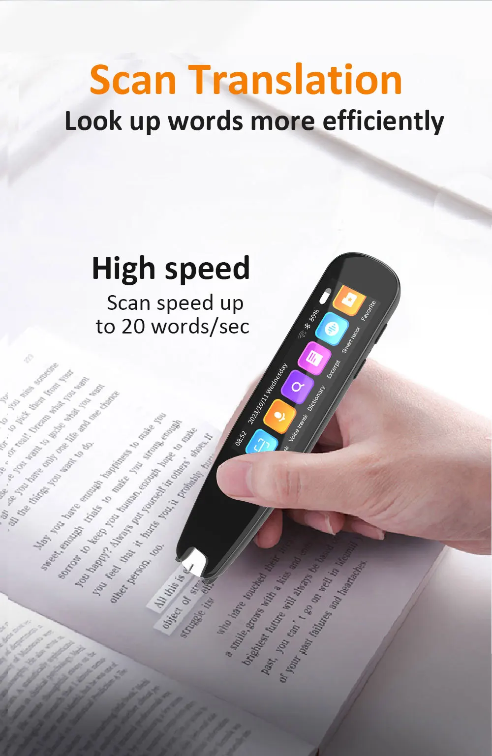 Portable Offline Translation Pen Intelligent Scanning Voice Point Reading Translator Pen 131 Languages S6 Pro Translatorand