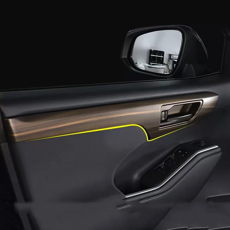 

LHD! Car Inner Armrest Door Window Handle Bowl Decor Sticker Cover for Toyota Highlander Hybrid XSE 2021 2022 2023