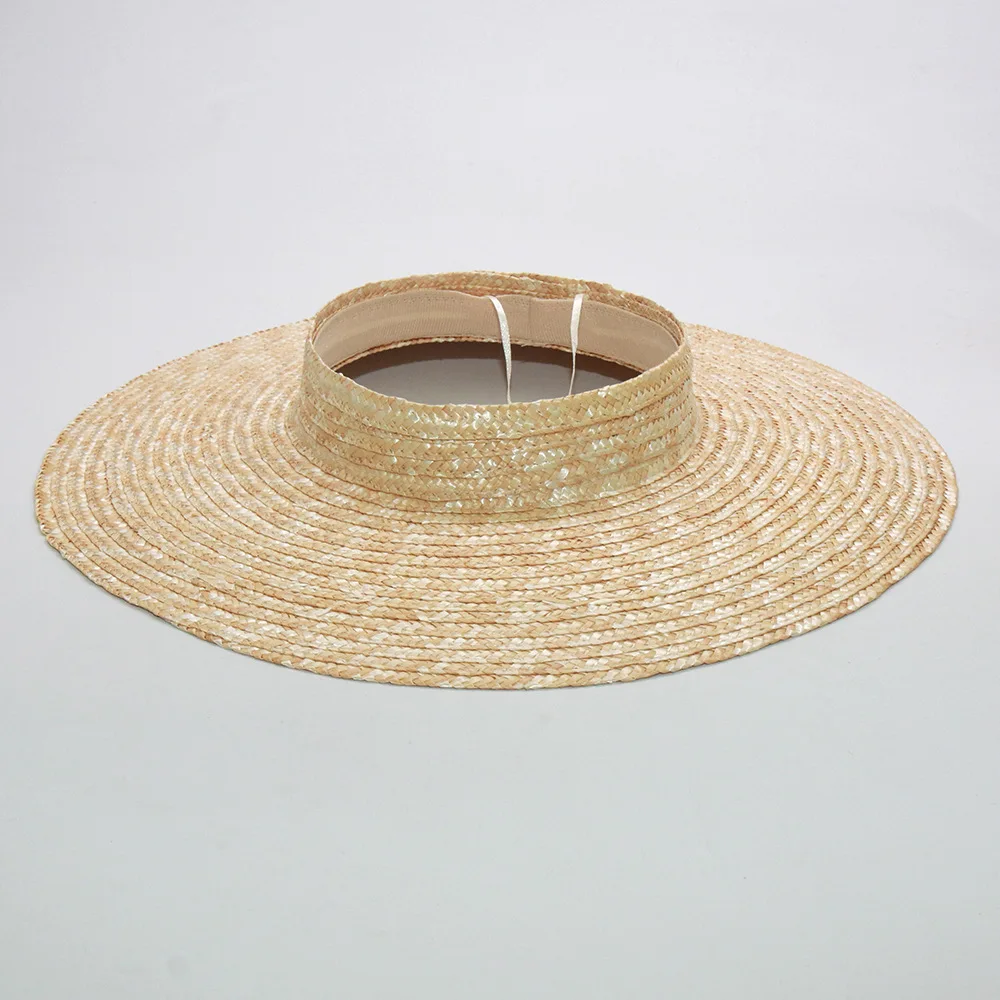 Summer Empty Top Round Sun Hats For Women Elegant Wide Large Brim Beach Straw Hat Casual Panama Caps Uv Protection Cap Sombrero 4