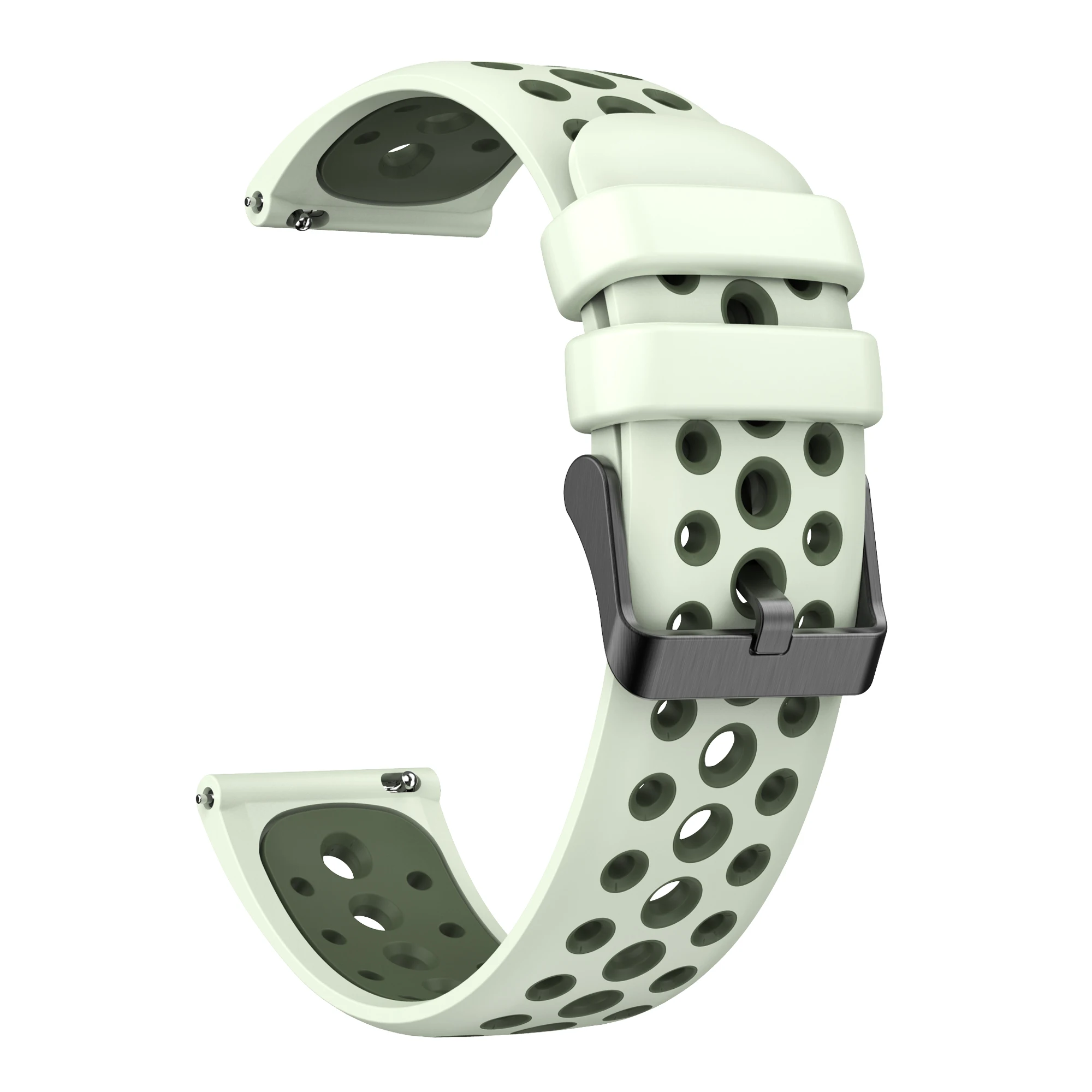 Soft Two-Tone Silicone Replacement Watch Band - 20mm/22mm