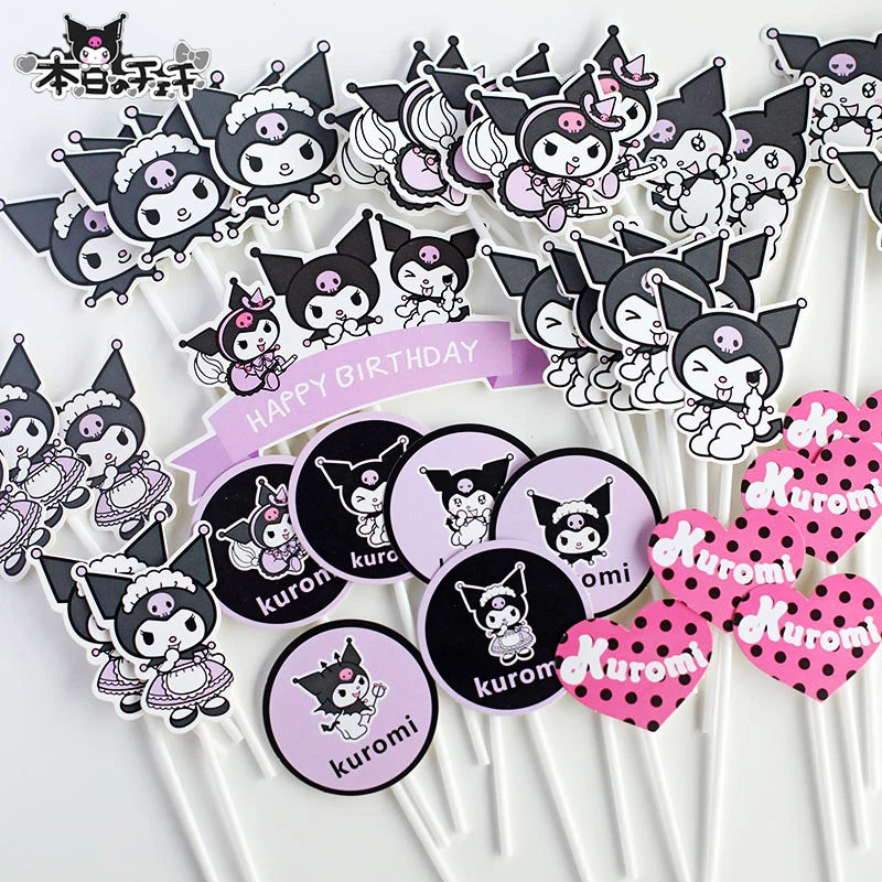 

Kawaii Sanrio Kuromi Diy искусственное аниме милая десертная настольная игрушка для торта на день рождения искусственные игрушки для девочек Подарки