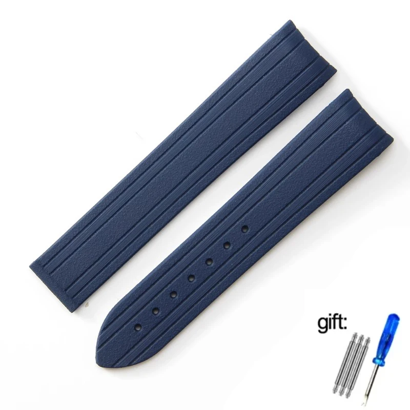 High-Quality Rubber Watch Strap with Folding Clasp and Curved End Design
