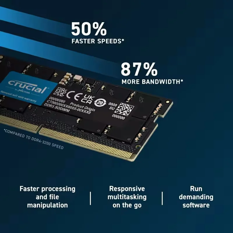 크루시얼 DDR5 RAM 8GB 16GB 32GB 4800MHz 5600MHz 262핀 SO-DIMM 메모리 비-ECC LEGION 노트북용 RAM