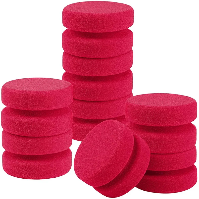 8 Pack Paint Sponge Applicator Detail Sponge Paint Round Wax Applicator Tire Shine (Red)