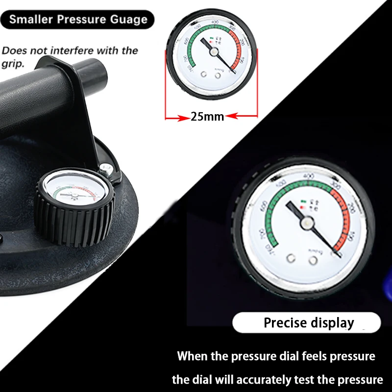 Vacuum Suction Cup 8 Inch 250kg Pressure Gauge Plastic Handle Heavy Duty Lifter for Granite Tile Glass Manual Lifting vacuum suction cup,vacuum sucker