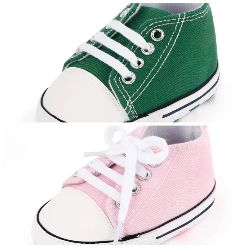 Classic Canvas Lace-up Newborn Baby Sneakers First Walkers Infant Crib Shoes for Boys Girls