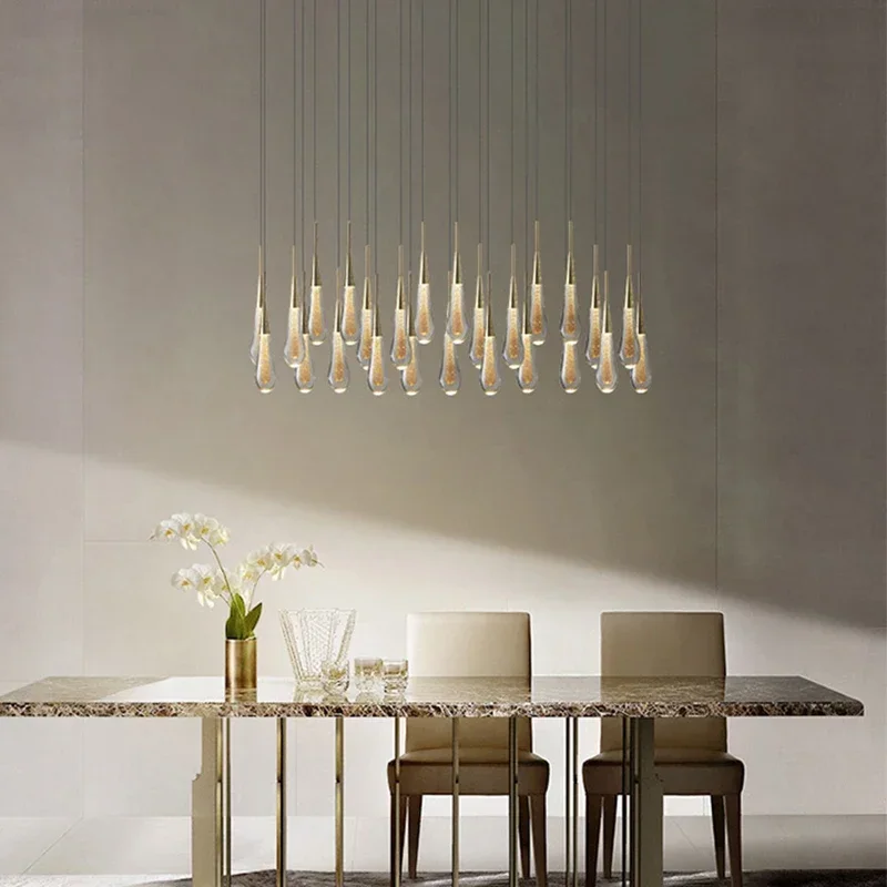 Modern Led crystal chandelier for villa restaurant living dining room staircase hallway lobby home decor
