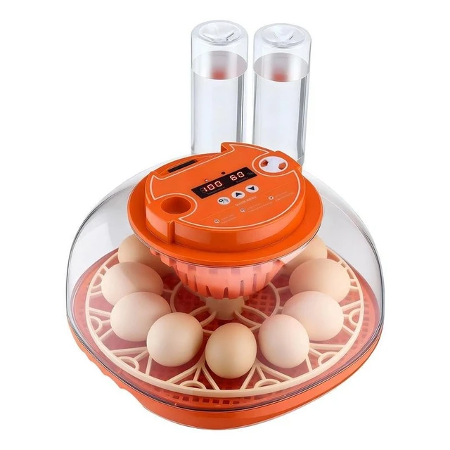 12 Egg Incubator, Automatic Egg Turner with LED Candler, Temperature & Humidity Control, 360° View Clear Window, Poultry Eggs Incubator for Home Farm, Hatching Chicks Ducks Goose Quail