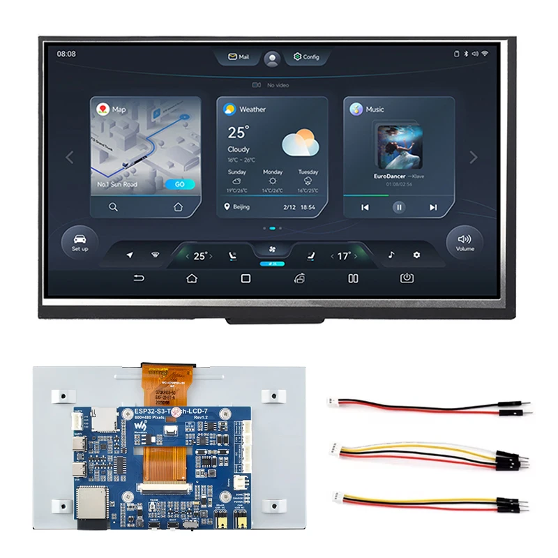 ตัวเลือกสินค้า บอร์ดพัฒนา ESP32-S3 7 นิ้ว หน้าจอสัมผัส WiFi Bluetooth
