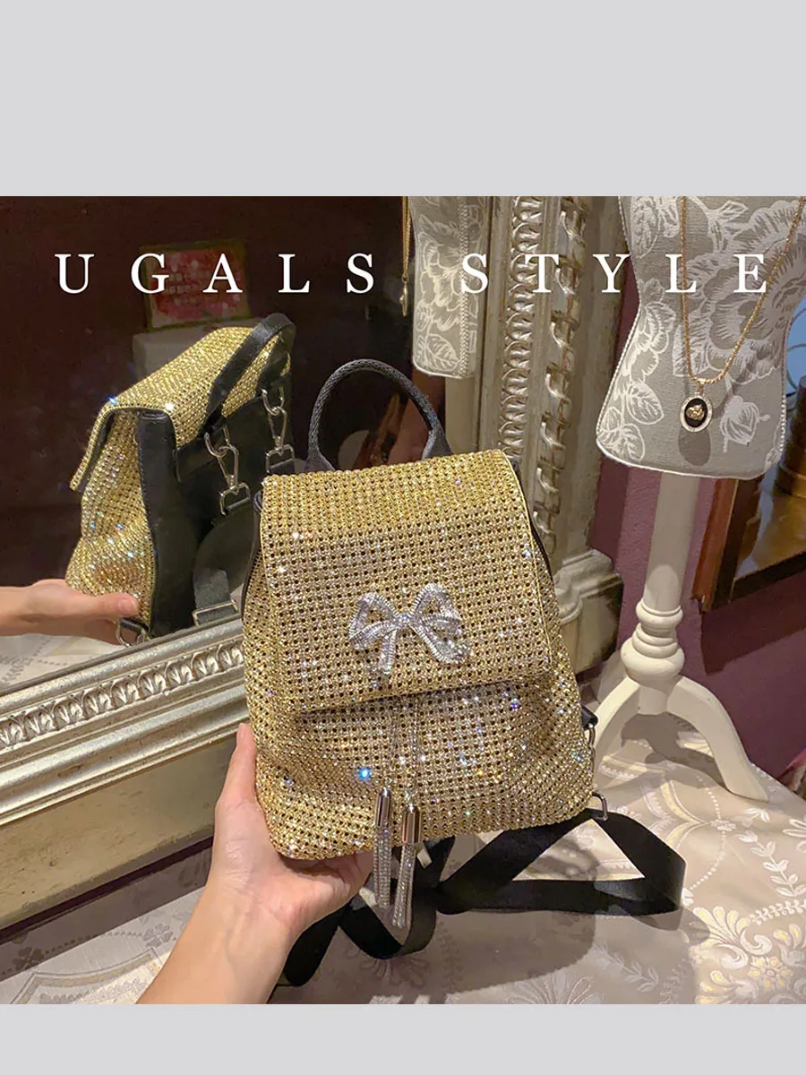 Rhinestone Backpack Diamond School Bag Casual And Versatile, Large Capacity Backpack, Trendy Original Design 3