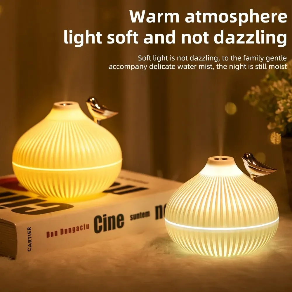 

LED 3 Colour Night Lamp 300ml Compact Onion Air Humidifier Aroma Diffuser Portable Steam Smart Mist Usb Humidifier Purifier