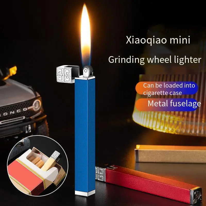 

Personality Creative Slim Long Women's Lighter mini Portable Cigarettes Pocket Lighters Metal Ignition Inflatable Fuel Lighter