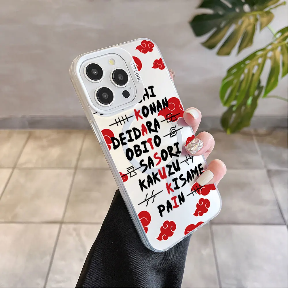 Japan Anime Uchiha Magnetic Phone Case with Silver-Plated Lens Border