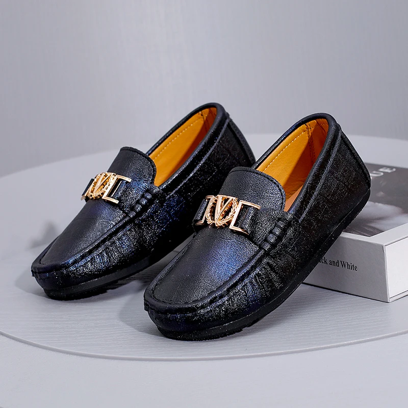 Designer Luxury Genuine Leather Kids Loafers for Boys Girls Shoes Moccasins Baby Children Flats Casual Girl Boy Children's Shoes Leather Shoes Girls Flats
