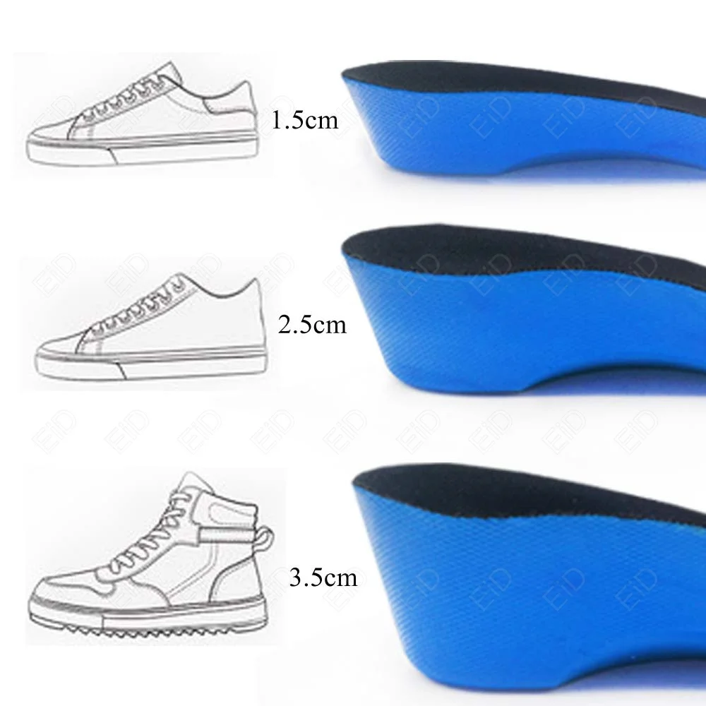 EiD 2–4 cm unsichtbare Einlegesohlen zur Erhöhung der Höhe, Kissen, Höhenlift, Schuh-Ferseneinsatz, größere Fußgewölbeunterstützung, saugfähiges Fußpolster, Unisex – Detail 15