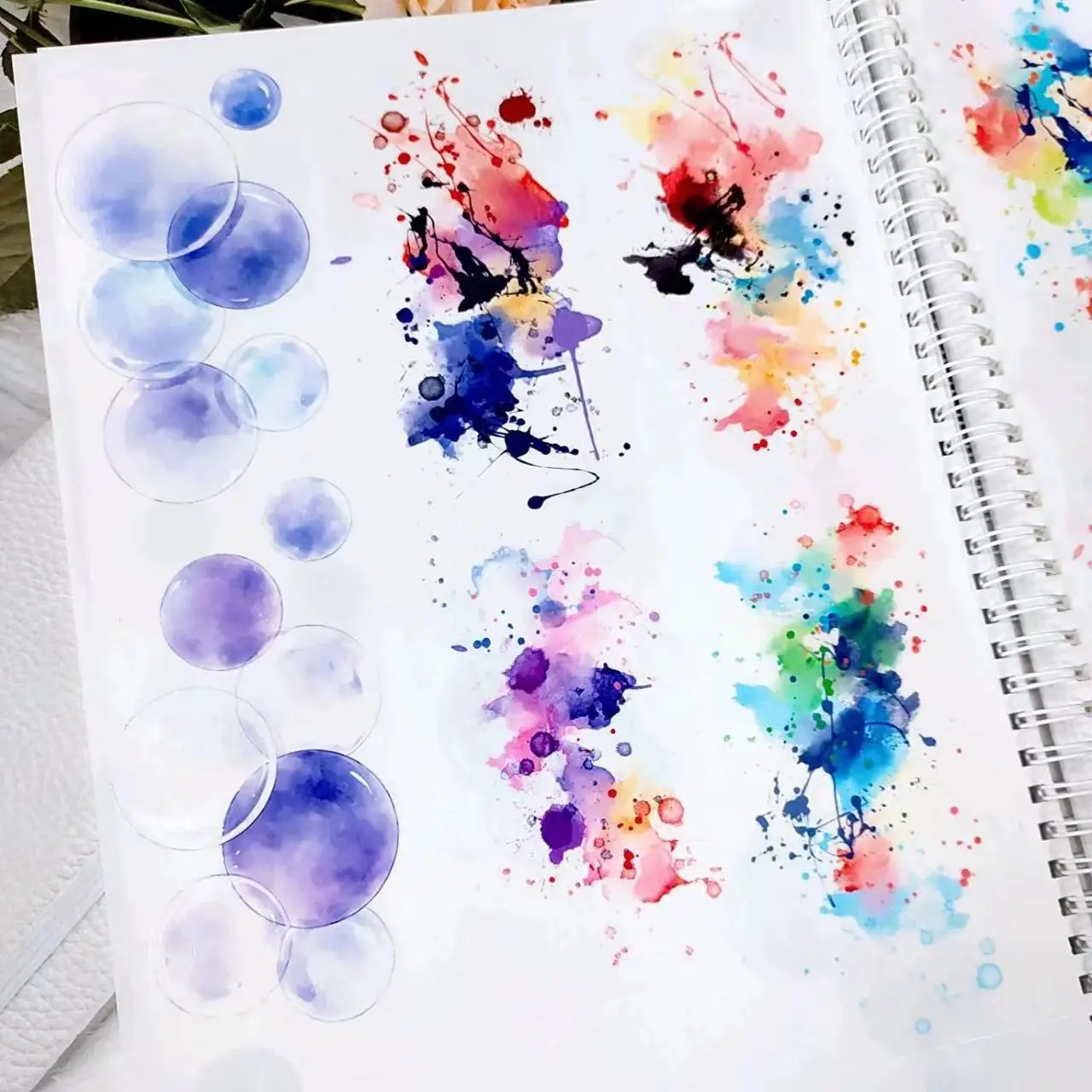 QianYan Studio 빈티지 컬러풀 스테인 Vol. 3 Washi PET 테이프 카드 만들기 장식 DIY 스크랩북 계획 스티커