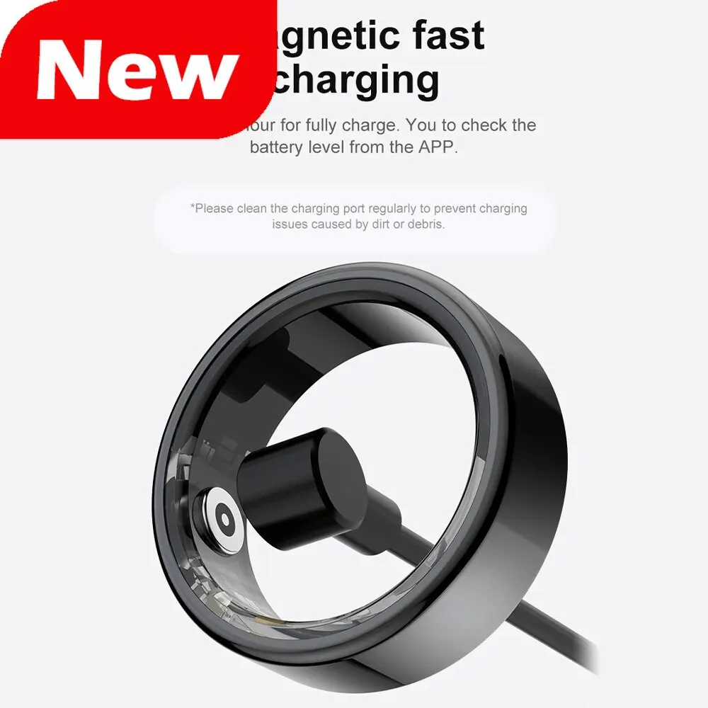 R02 Smart Ring Military Grade Titanium Steel Shell Health Monitoring IP68 & 3ATM Waterproof Multi-sport Modes 5