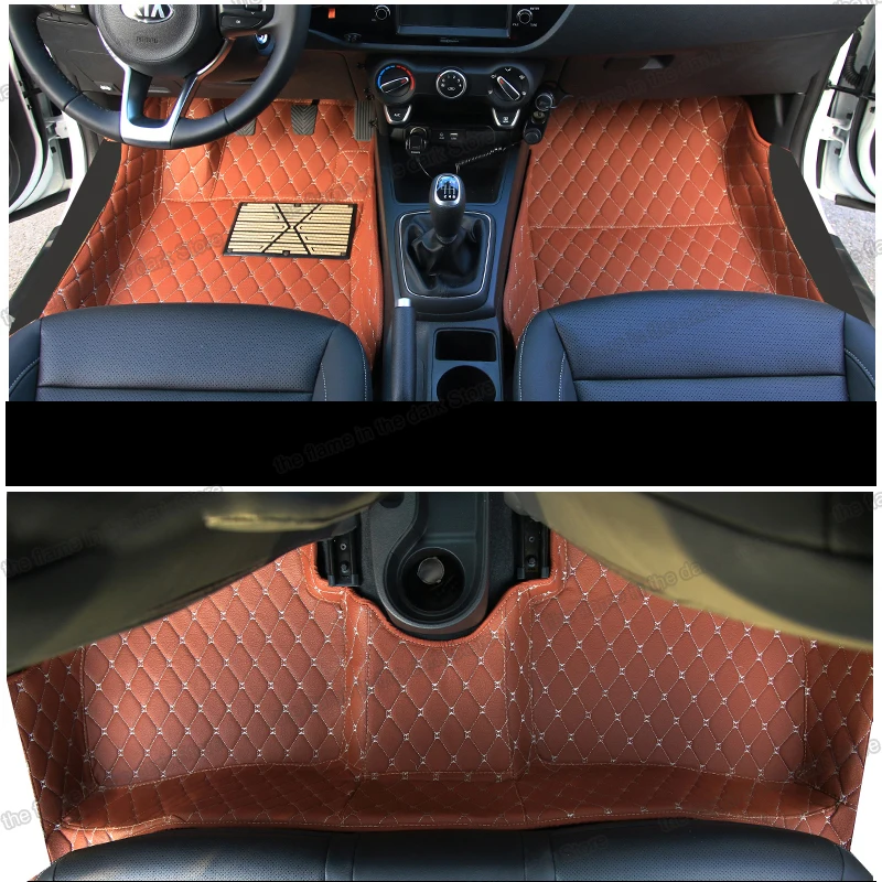 

Lsrtw2017 Leather Car Floor Mats for Kia Rio 4 2017 2018 2019 2020 2021 Interior Accessories Carpet Foot Auto K2 X Line
