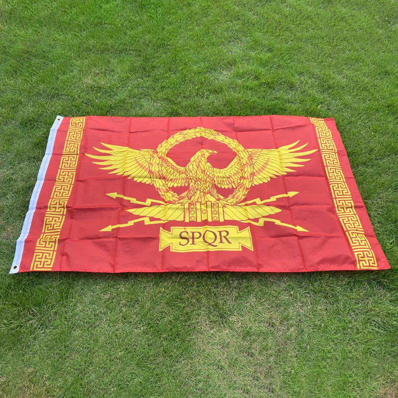 

aerxemrbrae flag150x90cm SPQR Roman Empire Senate and People of Rome Flag Decorations banner for Home